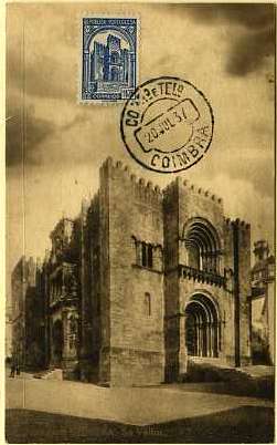 19lis0374.jpg -      Lote:       0374                Descrição:       Sé de Coimbra. Postal ilustrado  da Sé Velha em Coimbra editado pela Havaneza Central, com selo de 1$75 Sé de Coimbra CE575, obliterados com carimbo de Coimbra (20.07.37).         PM         Valor Base:       &euro; 30,00       Valor Venda:       &euro;      