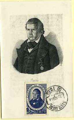 19lis0377.jpg -      Lote:       0377                Descrição:       Avelar Brotero. Postal ilustrado com a sua efígie, com selo de 1$75 azul comemorativo do Centenário do seu nascimento CE643, obliterados com carimbo de Santo Antão do Tojal, sem topónimo CTT (25.11.1944).         PM         Valor Base:       &euro; 30,00       Valor Venda:       &euro;      