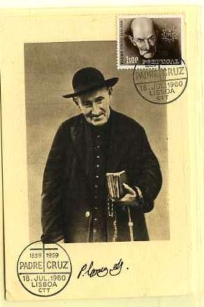 19lis0407.jpg -      Lote:       0407                Descrição:       Padre Cruz. Postal ilustrado com imagem do Padre Cruz editado pela Causa do Padre Cruz, com selo de 1$00 castanho da emissão do Padre Cruz, obliterados com carimbo de Lisboa (18.07.60 - 1.º dia de circulação).         PM         Valor Base:       &euro; 14,00       Valor Venda:       &euro;      