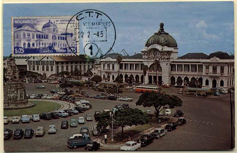 19lis0429.jpg -      Lote:       0429                Descrição:       1944 - Estação do Caminho de Ferro de Lourenço Marques. Postal ilustrado com selo de 1$75 do IV Centenário de Lourenço Marques CE314, obliterado com carimbo de LM de 22.02.45.         PM         Valor Base:       &euro; 20,00       Valor Venda:       &euro;      
