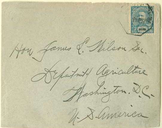 20Lis_125.jpg -     Lote:     125             Descrição:     1902 - D. Carlos I Mouchon com sobrecarga Provisório. Sobrescrito circulado de  Angola para os EUA (23.04.1911) com trânsito por Lisboa (11.04.11) com selo de 50 reis azul CE77.         Carta        Valor Base:     &euro; 20,00     Valor Venda:     &euro;      