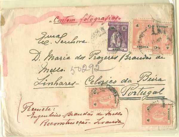 20Lis_128.jpg -     Lote:     128             Descrição:     1921/22 - Ceres. Sobrescrito circulado registado de Luanda (27.09.27) para Lisboa (13.10.1927) com 4 selos de 4 ctvs rosa CE201 e selo de 2$00 violeta vermelho CE211.         Carta        Valor Base:     &euro; 25,00     Valor Venda:     &euro;      