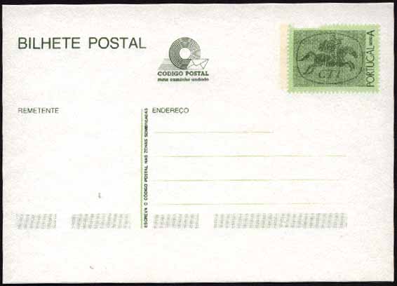20Lis_265.jpg -     Lote:     265             Descrição:     1985 - Emissão Base. Série A verde, com defeito de impressão do selo, inclui inteiro normal para comparação.         IN        Valor Base:     &euro; 4,00     Valor Venda:     &euro;      