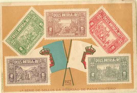20Lis_431.jpg -     Lote:     431             Descrição:     "1.ª Série de Sellos da incursão de Paiva Couceiro". Postal ilustrado novo.         PI        Valor Base:     &euro; 10,00     Valor Venda:     &euro;      