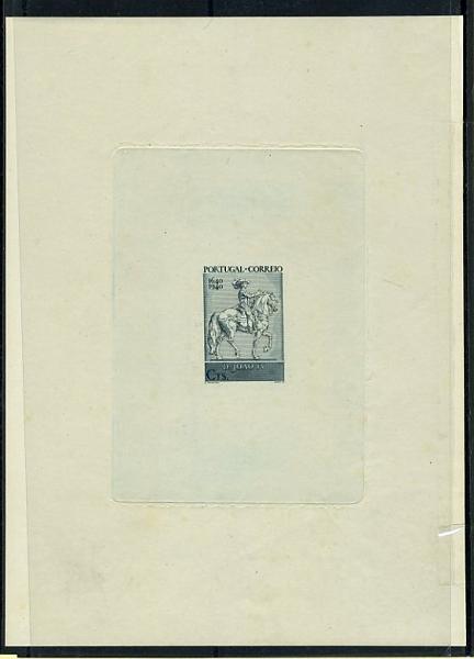 20Lis_665.jpg -     Lote:     665             Descrição:     1940 - Centenários da Fundação e Restauração. Tipo II (Maio). Prova de cunho em azul esverdeado. MB         PRV        Valor Base:     &euro; 75,00     Valor Venda:     &euro;      