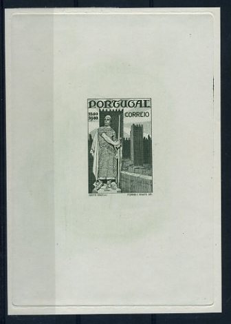 20Lis_669.jpg -     Lote:     669             Descrição:     1940 - Centenários da Fundação e Restauração. Tipo IV /Jan.-Fev.). Prova de cunho em verde cinzento escuro. OM2262. MB         PRV        Valor Base:     &euro; 75,00     Valor Venda:     &euro;      