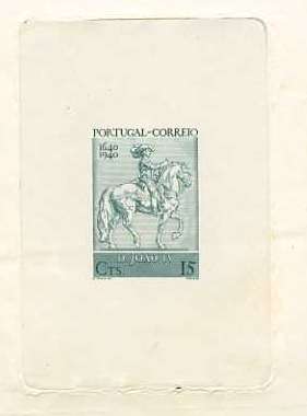 20Lis_673.jpg -     Lote:     673             Descrição:     1940 - Centenários da Fundação e Independência de Portugal. Prova de cunho do selo de 15 ctvs em verde cinzento escuro.         PRV        Valor Base:     &euro; 75,00     Valor Venda:     &euro;      