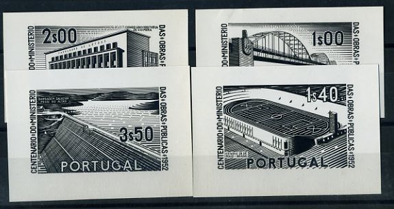 20Lis_697.jpg -     Lote:     697             Descrição:     1952 - Centenário do Ministério das Obras Públicas. CE755/58. Série completa de provas fotográficas a preto. B e R.         PRV        Valor Base:     &euro; 40,00     Valor Venda:     &euro;      