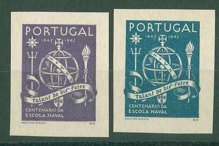 20Lis_698.jpg -     Lote:     698             Descrição:     1945 - 1.º Centenário da Escola Naval. Lote de duas provas não denteadas em violeta e azul ardósia sem impressão da taxa, em papel branco liso médio. OM 2414 e 2428.         PRV        Valor Base:     &euro; 12,00     Valor Venda:     &euro;      