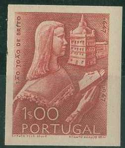 20Lis_703.jpg -     Lote:     703             Descrição:     1948 - 3.º Centenário do Nascimento de S. João de Brito. Prova do selo de 1$00 em vermelho-castanho, papel liso com goma.         PRV        Valor Base:     &euro; 25,00     Valor Venda:     &euro;      