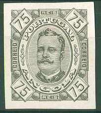 20Lis_753.jpg -     Lote:     753             Descrição:     1894 - D. Carlos I Diogo Neto. Prova não denteada de 75 reis, na cor preta impressa em papel porcelana, não gomado.         PRV        Valor Base:     &euro; 25,00     Valor Venda:     &euro;      
