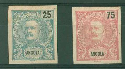 20Lis_754.jpg -     Lote:     754             Descrição:     1898 - D. Carlos I Mouchon. CE43, 25 reis verde e CE45, 75 reis carmim. Provas não denteada nas cores aprovadas, não gomadas, em papel liso médio.         PRV        Valor Base:     &euro; 18,00     Valor Venda:     &euro;      