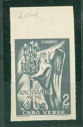 20Lis_765.jpg -     Lote:     765             Descrição:     1950 - Ano Santo. CE253, 2$00 verde cinzento. Prova não denteada, bordo superior de folha.         PRV        Valor Base:     &euro; 8,00     Valor Venda:     &euro;      