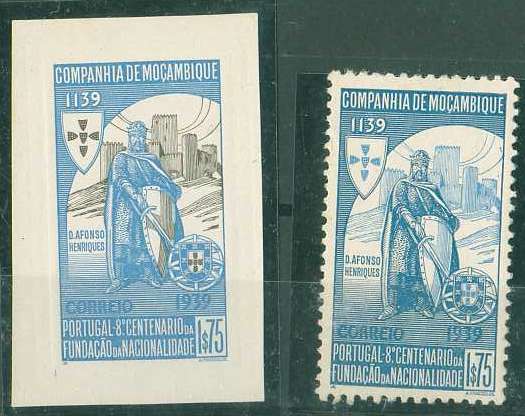 20Lis_788.jpg -     Lote:     788             Descrição:     1940 - 8.º Centenário da Fundação da Nação. CE198, 1$75. Prova em azul e castanho, em papel porcelana, não denteada, com margens largas. Cores não aprovadas.         PRV        Valor Base:     &euro; 30,00     Valor Venda:     &euro;      
