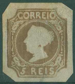20Lis_808.jpg -     Lote:     808             Descrição:     1853 - D. Maria II. CE 1, 5 reis castanho. Selo falso.         *        Valor Base:     &euro; 30,00     Valor Venda:     &euro;      