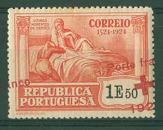 20Lis_836.jpg -     Lote:     836             Descrição:     1929 - Privativos. Cruz Vermelha Portuguesa. Selos do 4.º Centenário do Nascimento de Luís de Camões com sobrecarga. CE CVP20, 1$50 vermelho. Selo com sobrecarga deslocada.         ***        Valor Base:     &euro; 5,00     Valor Venda:     &euro;      