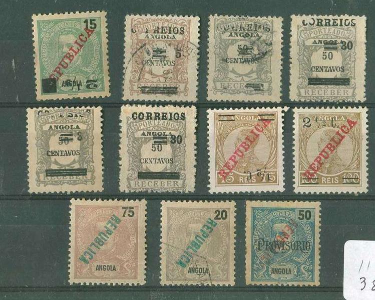 20Lis_886.jpg -     Lote:     886             Descrição:     1912/34 - Lote de 11 selos com diferentes erros: CE113 com sobretaxa invertida, CE191 dois selos um com sobretaxa invertida e outro a barra de fracção partida, CE160, CE161e CE176 todos com sobrecarga República invertida, CE252/253 (5) com falhas de tintagem na sobrecarga.         **/O        Valor Base:     &euro; 20,00     Valor Venda:     &euro;      