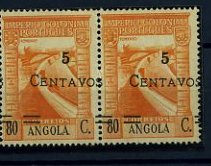 20Lis_889.jpg -     Lote:     889             Descrição:     1945/46 - Império Colonial Português com sobretaxa. CE286, 5 s/ 80c, amarelo laranja. Par horizontal com a sobretaxa deslocada.         *        Valor Base:     &euro; 10,00     Valor Venda:     &euro;      