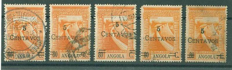 20Lis_891.jpg -     Lote:     891             Descrição:     1945/46 - Império Colonial Português com sobretaxa. CE285, 5 s/ 80 ctvs amarelo laranja. Lote de cinco selos com a sobretaxa deslocada.         O        Valor Base:     &euro; 3,00     Valor Venda:     &euro;      