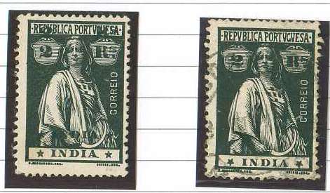 20Lis_907.jpg -     Lote:     907             Descrição:     1913 - Ceres. CE256, 2 reis preto com dupla impressão da taxa e da legenda + exemplar para comparação.         *        Valor Base:     &euro; 8,00     Valor Venda:     &euro;      