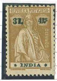 20Lis_910.jpg -     Lote:     910             Descrição:     1913 - Ceres. CE266, 3 tangas bistre, com erro de impressão da taxa. 3 tangas na janela esquerda e 4 reis na janela direita. Variedade muito rara.         *        Valor Base:     &euro; 10,00     Valor Venda:     &euro;      