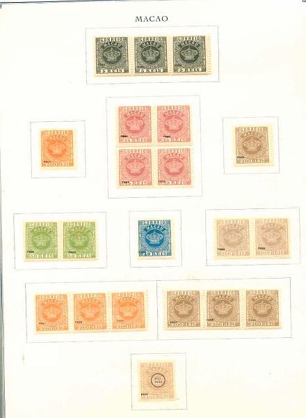 20Lis_913.jpg -     Lote:     913             Descrição:     Falsos Fournier. 1884/89 - Tipo Coroa. Duas folhas com falsos Fournier sobrecarregados com a sobrecarga "FAUX", retirados do livro de selos falsos Fournier (séries completas CE1/28, a maioria dos valores em múltiplos (quadras, tiras de três selos e pares. MB e MR.         **        Valor Base:     &euro; 150,00     Valor Venda:     &euro;      