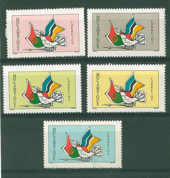 20Lis_944.jpg -     Lote:     944             Descrição:     1975 - Acordo de Lusaka. CE535/39. Série completa sem impressão da taxa.         ***        Valor Base:     &euro; 25,00     Valor Venda:     &euro;      