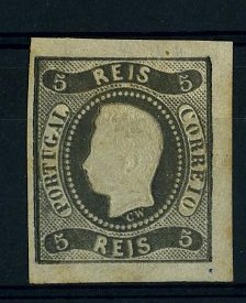 20Lis_1000.jpg -     Lote:     1000             Descrição:     1866/67 - D. Luís I. Fita curva, não denteados. CE19, 5 reis preto. Margens normais. Valor de catálogo &euro; 178,00.         *        Valor Base:     &euro; 15,00     Valor Venda:     &euro;      