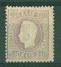 20Lis_1018.jpg -     Lote:     1018             Descrição:     1867/1870 - D. Luís I. Fita curva, denteados. CE35, 240 reis lilás malva. Valor de catálogo &euro; 1.540,00. MB e MR.         **        Valor Base:     &euro; 150,00     Valor Venda:     &euro;      