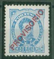 20Lis_1032.jpg -     Lote:     1032             Descrição:     1892/93 - D. Luís I com sobrecarga Provisório. CE87, 50 reis azul. Valor de catálogo &euro; 122,00.         **        Valor Base:     &euro; 45,00     Valor Venda:     &euro;      