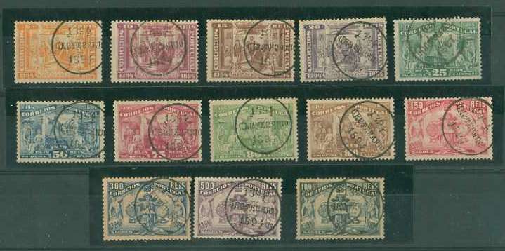 20Lis_1037.jpg -     Lote:     1037             Descrição:     1894 - 5.º Centenário do Nascimento do Infante D. Henrique. CE98/110. Série completa obliterada com carimbo comemorativo do centenário. Valor de catálogo &euro; 541,00. MB         O        Valor Base:     &euro; 120,00     Valor Venda:     &euro;      