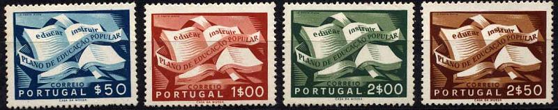 20Lis_1095.jpg -     Lote:     1095             Descrição:     1954 - Campanha de Educação Popular. CE796/799. Série completa. Valor de catálogo &euro; 112,00.         ***        Valor Base:     &euro; 20,00     Valor Venda:     &euro;      