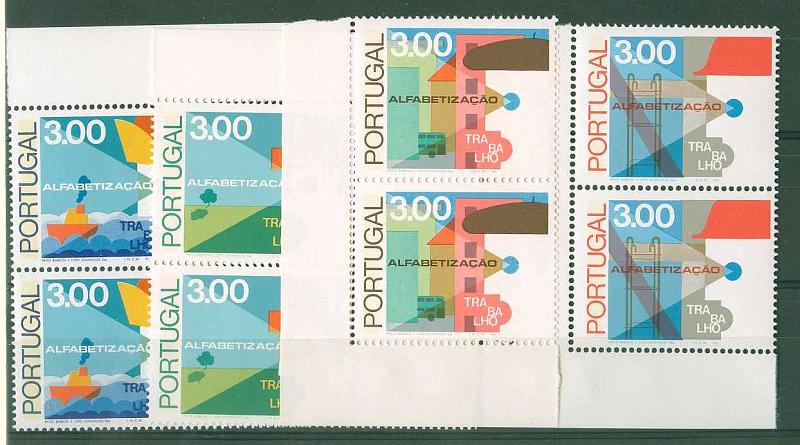 20Lis_1107.jpg -     Lote:     1107             Descrição:     1976 - Alfabetização. CE1292/95. Série completa em pares verticais, canto de folha, em denteado 13.5. Valor de catálogo &euro; 162,20.         ***        Valor Base:     &euro; 15,00     Valor Venda:     &euro;      