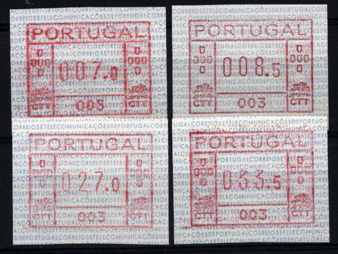 20Lis_1117.jpg -     Lote:     1117             Descrição:     1981 - Correios e Telecomunicações de Portugal. Máquina FRAMA. ETQ1. Série completa para o ano de 1981 (007.0 / 008,5 / 027.0 / 033.5) da máquina 003 - Faro.         ETQ        Valor Base:     &euro; 150,00     Valor Venda:     &euro;      