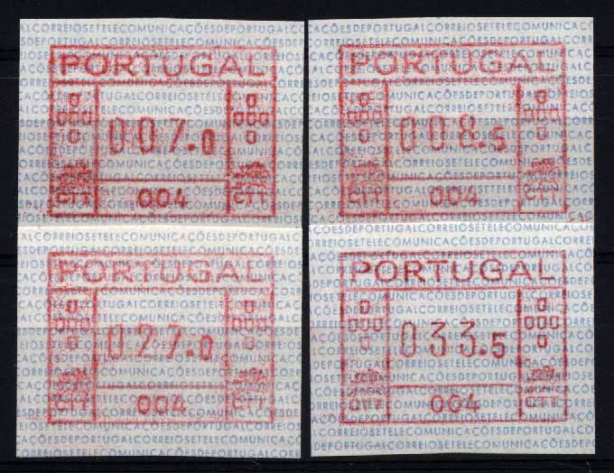 20Lis_1118.jpg -     Lote:     1118             Descrição:     1981 - Correios e Telecomunicações de Portugal. Máquina FRAMA. ETQ1. Série completa para o ano de 1981 (007.0 / 008,5 / 027.0 / 033.5) da máquina 004 - Santa Marta.         ETQ        Valor Base:     &euro; 150,00     Valor Venda:     &euro;      