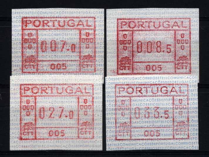 20Lis_1119.jpg -     Lote:     1119             Descrição:     1981 - Correios e Telecomunicações de Portugal. Máquina FRAMA. ETQ1. Série completa para o ano de 1981 (007.0 / 008,5 / 027.0 / 033.5) da máquina 005 - Vila Real de Santo António.         ETQ        Valor Base:     &euro; 150,00     Valor Venda:     &euro;      