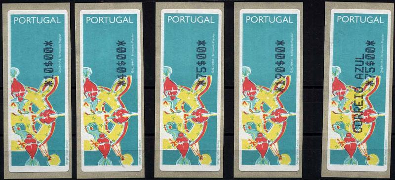 20Lis_1130.jpg -     Lote:     1130             Descrição:     1995 - Galinhas. Brinquedo Popular. Máquina APM200-INESC, usada na FIL, na apresentação do Porta Moedas Multibanco. NÃO CATALOGADO PELA AFINSA. MItchel 6.1. Série de etiquetas de 10$00, 40$00, 75$00, 190$00 e 75$00 (Correio Azul) novas. Valor de catálogo Michel 1860,00         ETQ        Valor Base:     &euro; 950,00     Valor Venda:     &euro;      