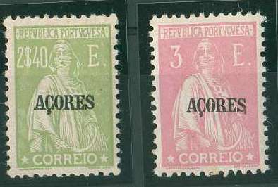 20Lis_1170.jpg -     Lote:     1170             Descrição:     1924 - Ceres. Emissão do Continente com sobrecarga Açores. CE214/15 (2$40 e 3$00). Valor de catálogo &euro; 179.50.         **        Valor Base:     &euro; 40,00     Valor Venda:     &euro;      