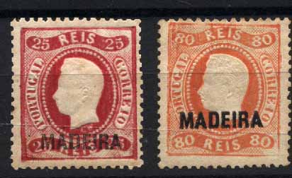 20Lis_1179.jpg -     Lote:     1179             Descrição:     1868 - D. Luís I, fita curva, denteados. CE8 e 10, 25 reis carmim e 80 reis laranja, com ligeiros pontos de óxido no verso. Valor de catálogo &euro; 383,00.         **        Valor Base:     &euro; 50,00     Valor Venda:     &euro;      