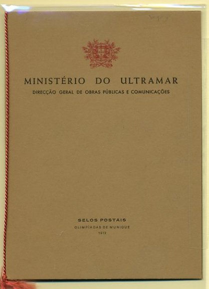 20Lis_1188.jpg -     Lote:     1188             Descrição:     Ultramar. 1972 - 20.º Jogos Olímpicos. Caderneta editada pelo Ministério do Ultramar, com as séries emitidas para todas as colónias portuguesas.         CRT        Valor Base:     &euro; 10,00     Valor Venda:     &euro;      