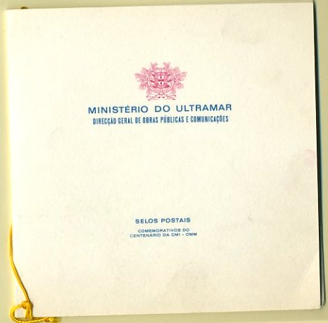 20Lis_1190.jpg -     Lote:     1190             Descrição:     Ultramar. 1973 - Centenário da OMI-OMM. Caderneta editada pelo Ministério do Ultramar, com as séries emitidas para todas as colónias portuguesas.         CRT        Valor Base:     &euro; 10,00     Valor Venda:     &euro;      