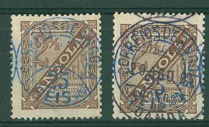 20Lis_1208.jpg -     Lote:     1208             Descrição:     1894 - Selo de 2.5 reis D. Carlos I com sobretaxa. CE37, 25 s/ 2.5 reis castanho. Dois exemplares em denteado 13.5, um novo e outro usado. Valor de catálogo &euro; 140,38.         */O        Valor Base:     &euro; 50,00     Valor Venda:     &euro;      