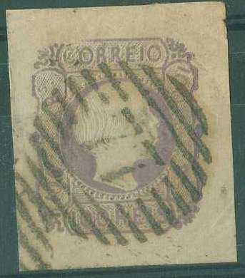 20Lis_977.jpg -     Lote:     977             Descrição:     1955/56 - D. Pedro V. Cabelos lisos. CE9, 100 reis lilás, com margens de luxo, obliterado com carimbo numérico da 1.ª reforma 77 - Coimbra do tipo 3.5.4. Valor de catálogo &euro; 156,00.         O        Valor Base:     &euro; 30,00     Valor Venda:     &euro;      