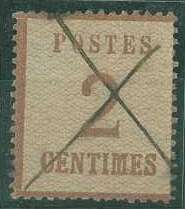 20Lis_1651.jpg -     Lote:     1651             Descrição:     França (Alsácia Lorena). 1870. Selo de 2 ctm, inutilizado à pena.         O        Valor Base:     &euro; 35,00     Valor Venda:     &euro;      