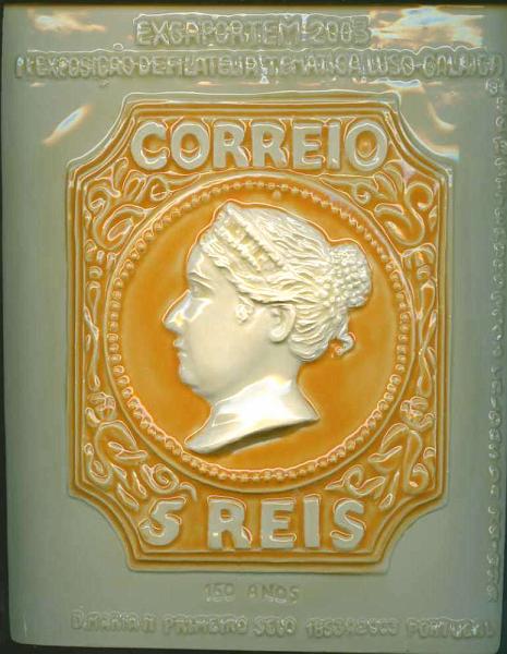20Lis_1953.jpg -     Lote:     1953             Descrição:     Portugal - Faiança com reprodução do selo de 5 reis D. Maria II, comemorativa da Exporgatem 2003 (150 anos de 1.º selo português).         DIV        Valor Base:     € 30,00     Valor Venda:     €      