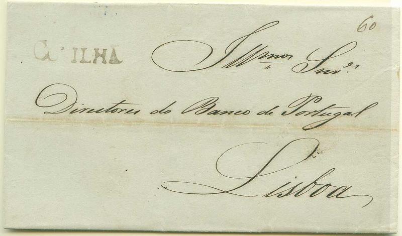 22Lis_0024.jpg -     Lote:    24            Portugal       Descrição:      Covilhã &mdash;   A sépia, GM CVL1 em carta datada da Covilhã (17.09.1849) para Lisboa (24.09.49), com o porte de 60 reis manuscrito a sépia.        Carta       Valor Base:     &euro; 20,00     Valor Venda:     Retirado     