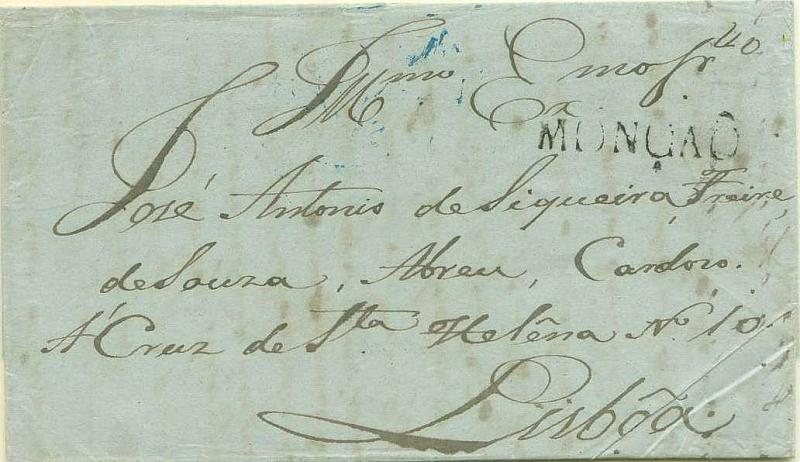 22Lis_0050.jpg -     Lote:    50            Portugal       Descrição:      Monção &mdash;   A preto em carta não datada para Lisboa com o porte manuscrito a sépia de 40 reis.        Carta       Valor Base:     &euro; 22,00     Valor Venda:     Retirado     