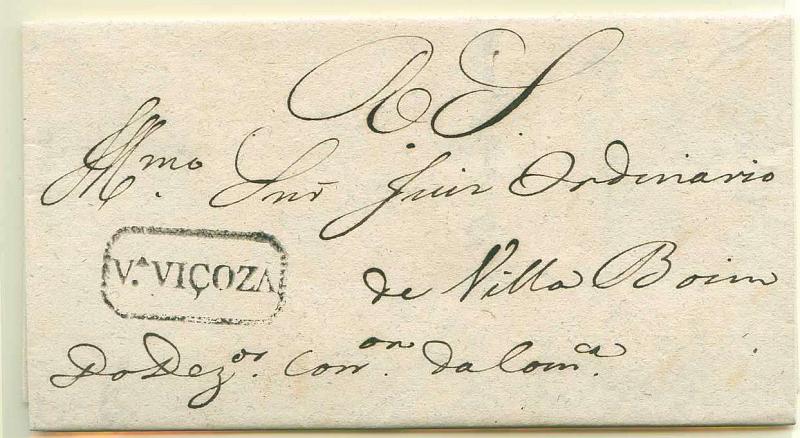 22Lis_0070.jpg -     Lote:    70            Portugal       Descrição:      Vila Viçosa &mdash;   A preto, GM VVC4 em carta datada de Vila Viçosa (09.05.1831) para Vilaboim, isenta de porte. Marca mais antiga do que a catalogada. MB        Carta       Valor Base:     &euro; 30,00     Valor Venda:     &euro; 44,00     