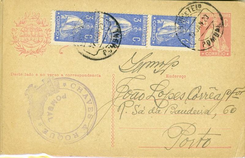 22Lis_0350.jpg -     Lote:    350            Portugal       Descrição:         1918/28 &mdash; Ceres. Lote de 14 inteiros postais tipo Ceres: 2c ocre OM61 (1), 6c rosa OM68 (10), 15c preto OM73 (1), 25c preto OM78 (2), todos circulados internamente. Alguma marcofilia interessante.        Lote       Valor Base:     &euro; 10,00     Valor Venda:     &euro; 32,00     