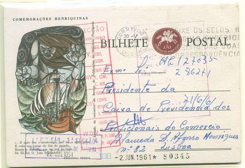 22Lis_0381.jpg -     Lote:    381            Portugal       Descrição:         Conheça a sua História + Comemorações Henriquinas. Lote de 6 inteiros postais, todos circulados. Lote a ver.        Lote       Valor Base:     &euro; 6,00     Valor Venda:     &euro; 10,00     